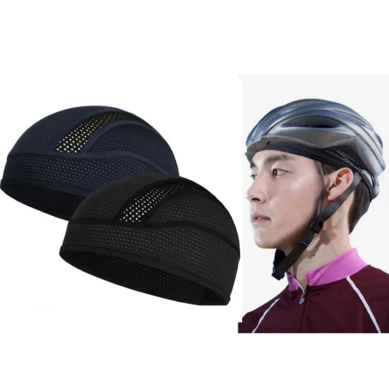 Summer Quick Dry Beanie Breathable Mesh Hat Hiking Runing Sports Head Scarf Cycling Under Helmet Inner Cap Sweat Net Helmet Hat
