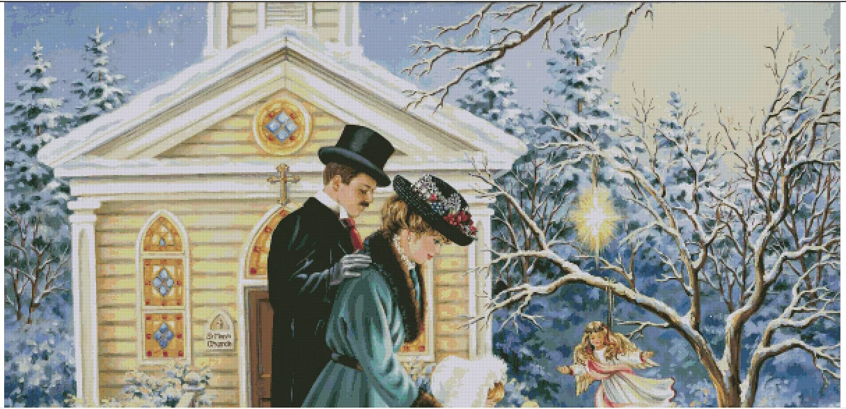 A Christmas Prayer Girl Embroidery Needlework Crafts 16CT 18CT 14CT Unprinted DIY Top Quality Cross Stitch Kits Handmade Arts