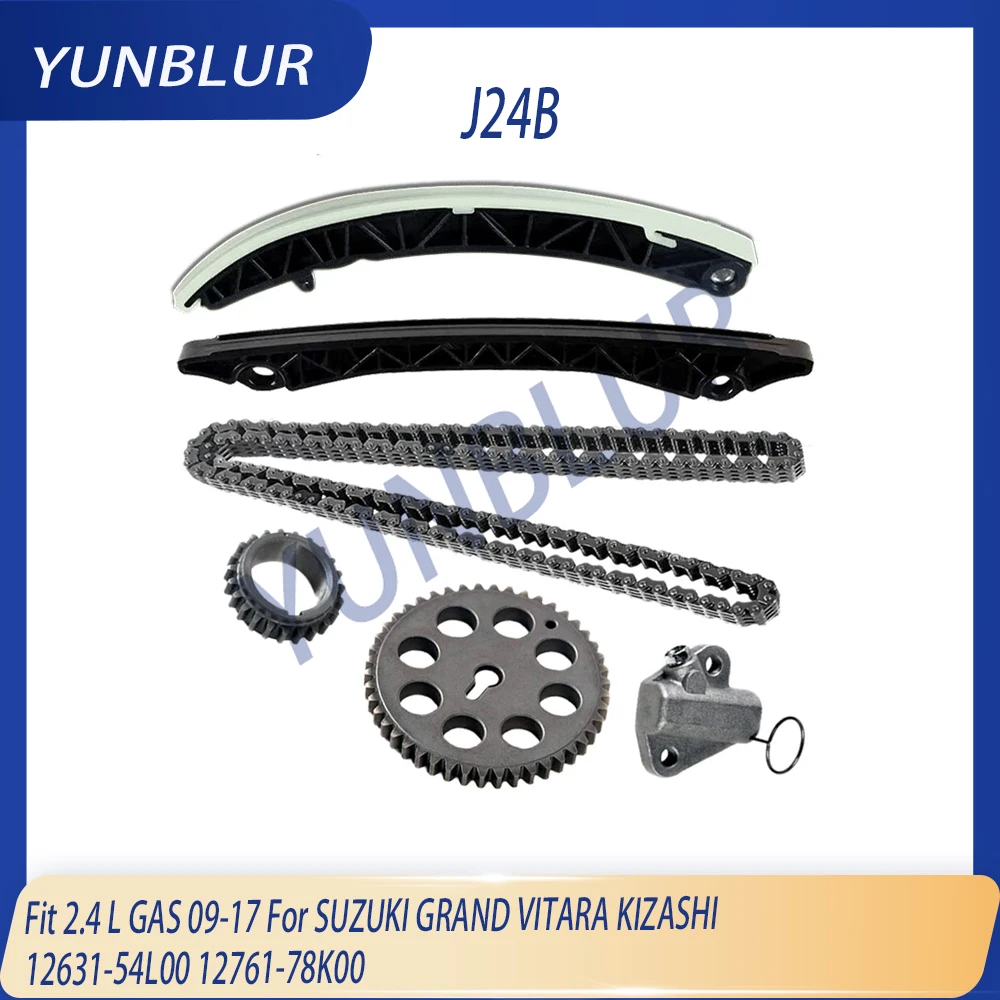 6pcs J24B Engine Timing Chain Gear Kit Fit 2.4 L GAS For 09-17 SUZUKI GRAND VITARA KIZASHI 12631-54L00 12761-78K00