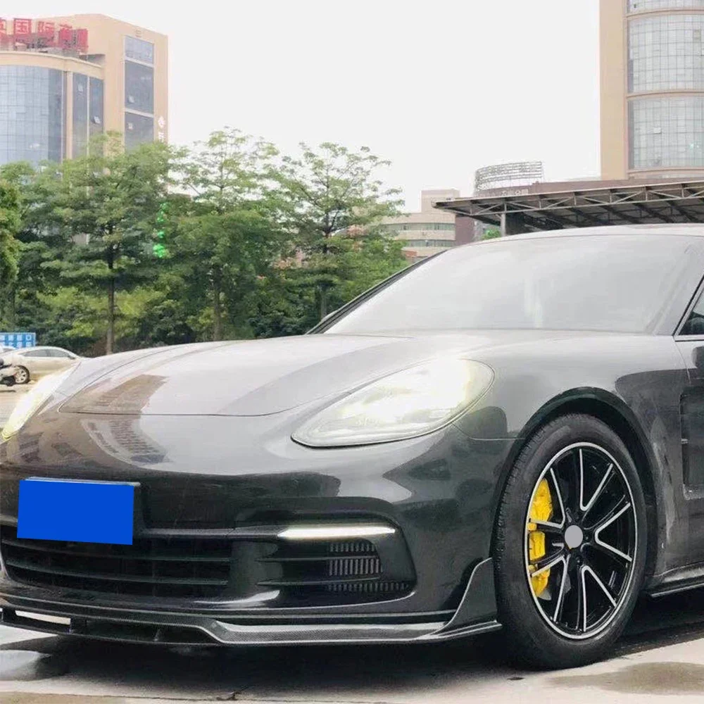 Koolstofvezel Bodykit Voorbumper Kin Lip Side Extension Rok Diffuser Splitter voor Porsche Panamera 971 2017-2019