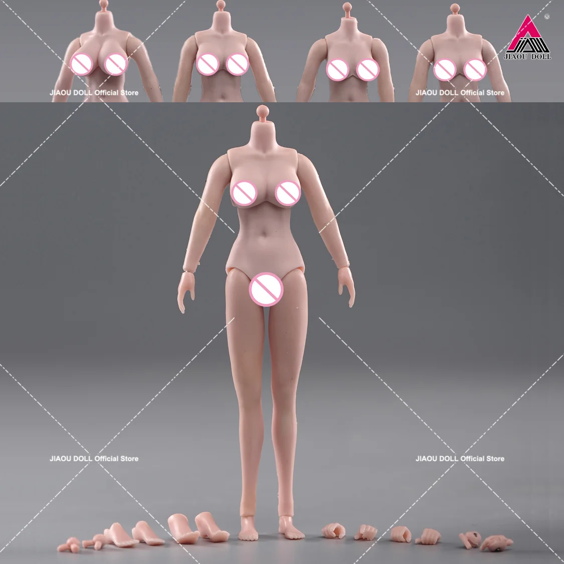 

1/12 Scale Super Flexible Female Silicone Joint Body 6'' Soldier Big Mid Small Breast Suntan Action Figure Doll