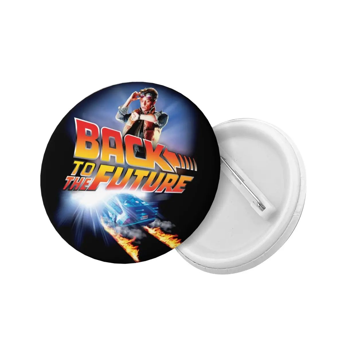 Back To The Future Pin Back Buttons Personalize Science Fiction Comedy Tv Movie Brooch Badge for Bags Pinback Birthday Gift