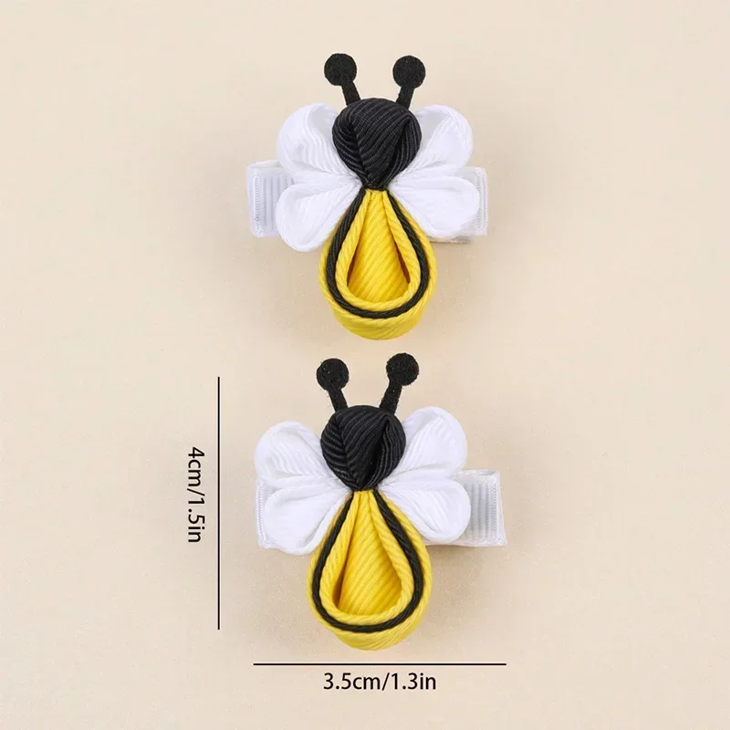 ncmama 2Pcs Creative Bee Hair Clips For Baby Girls Cartoon Animal Hair Pins Barrettes Hairgrips Kids Headwear Hair Accessories