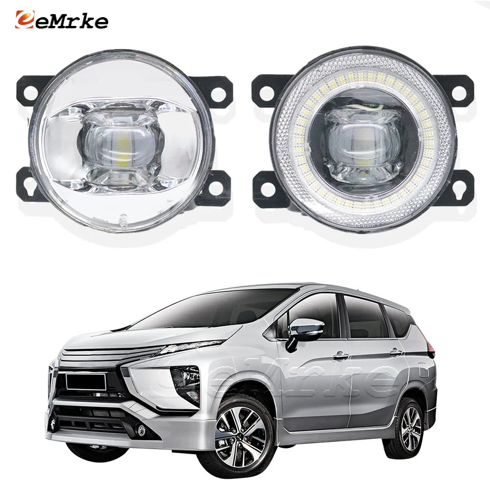 

2-Pcs Led Fog Lights Assembly Lens 15W Car Angel Eye DRL Driving Lamp for Mitsubishi Xpander NC1W 2017 2018 2019 2020 2021 2022