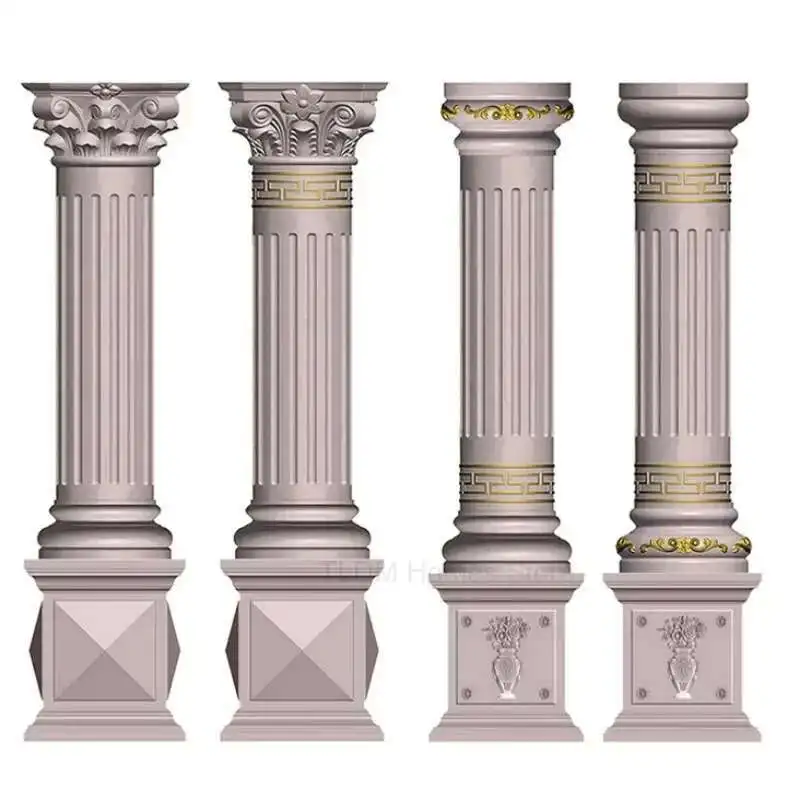 ABS Plastic Multi Pattern Thickened Roman Column Mold European Decorative Villa Gate Garden Cement Column Building cement Mold Z view 2