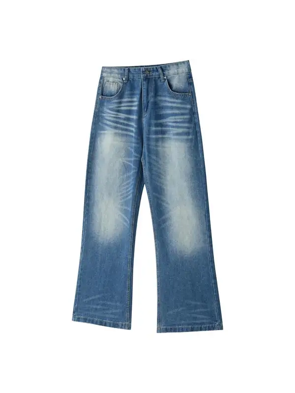 

Мужские джинсы свободного кроя с широкими штанинами, прямые брюки в пол, деним, повседневный стиль, осенняя мода