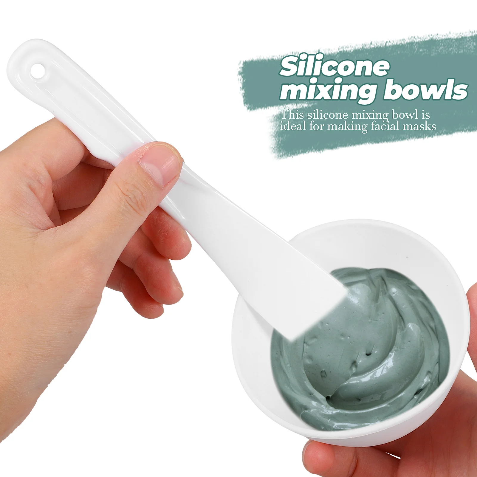 

1Set DIY Mud Mask Mixing Bowl Silicone Facial Mask Bowl with Applicator for Spa and Skincare Silicone Mixing Bowls