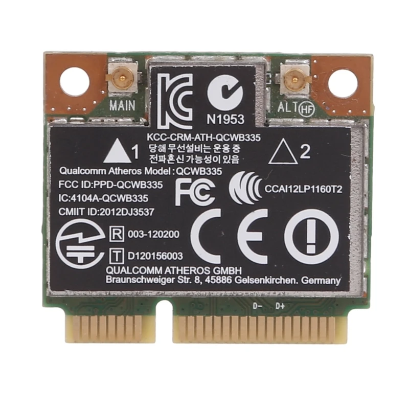 Bezprzewodowa karta WiFi 802.11bgn Half Mini PCie BT4.0 dla HPAtheros QCWB335