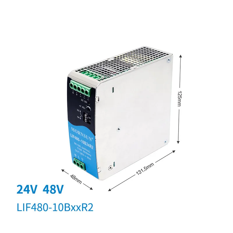 Jinshengyang 480W rail power supply LIF480-10B24R2 DC 24V/48V industrial control drive NDR