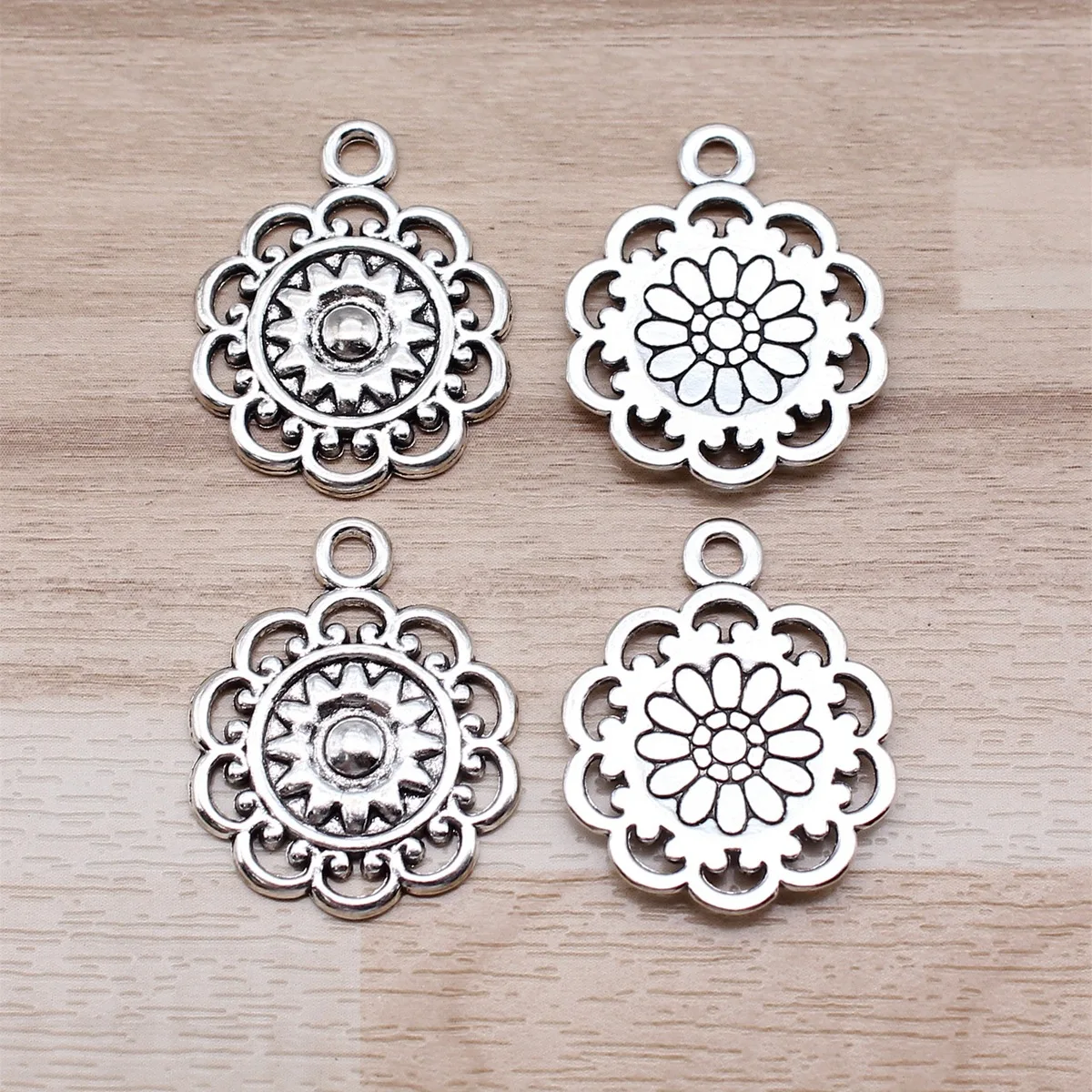 IFOCUS 10pcs/Lot Motif Charms For DIY Jewelry Making Zinc Alloy 25x21mm/0.98x0.83inch