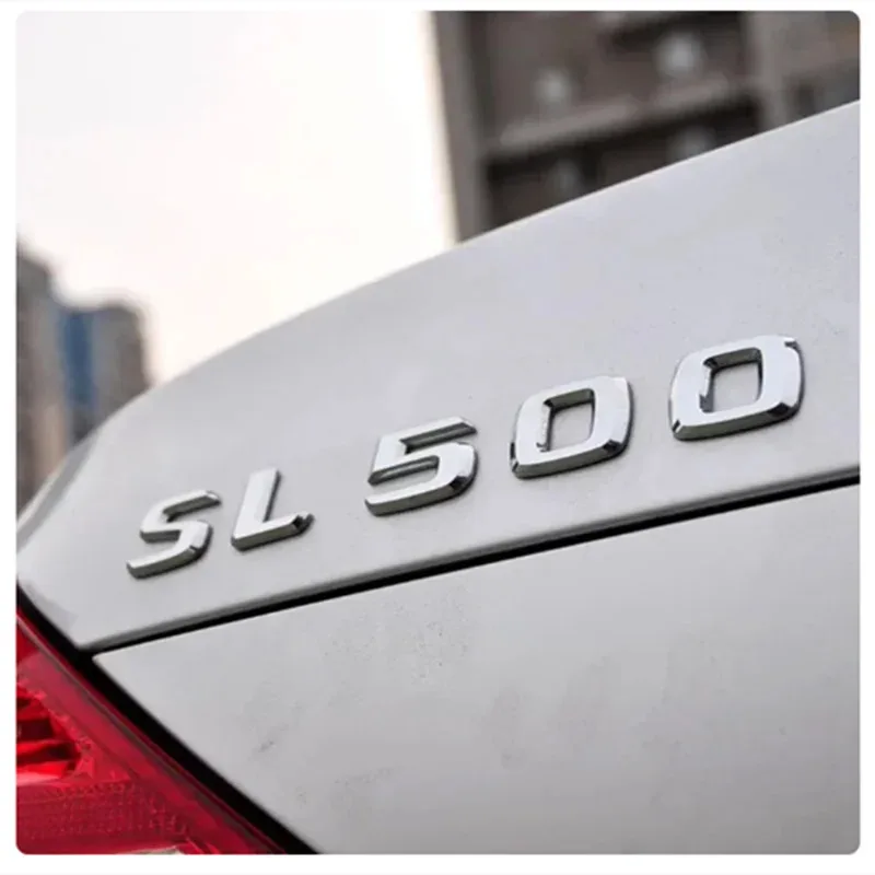 Car Tail Box Stickers Badge for Mercedes Benz SL63 SL65 SL300 SL320 SL350 SL500 SL550 SL600 ABS Rear Trunk Decal Emblem