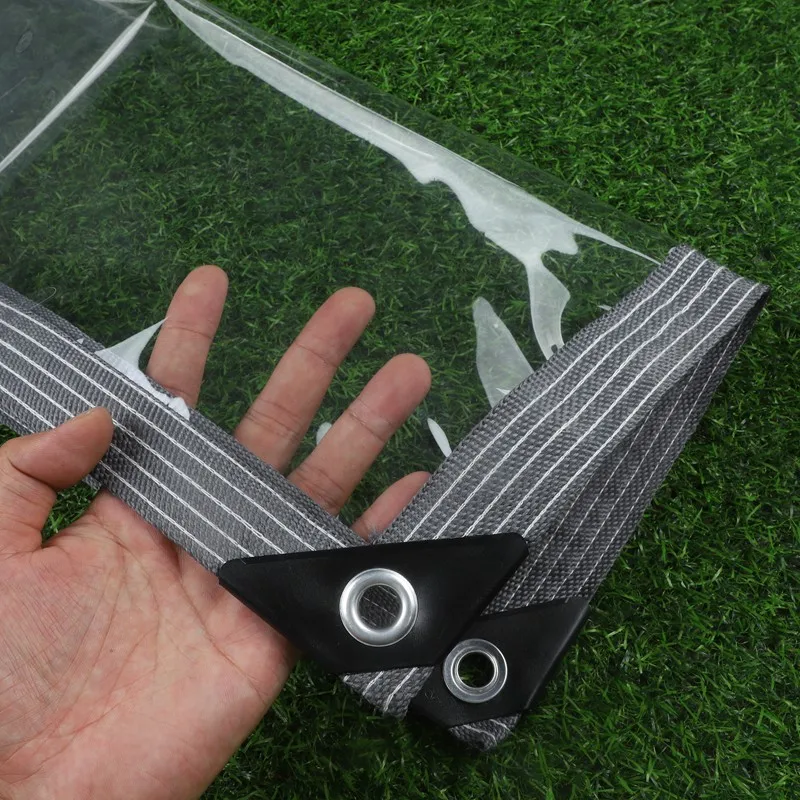 99,9 % transparente PVC-Plane für Balkon, winddicht, wasserdicht, Zaun, Regenschutz, durchsichtiges Tuch – Detail 6