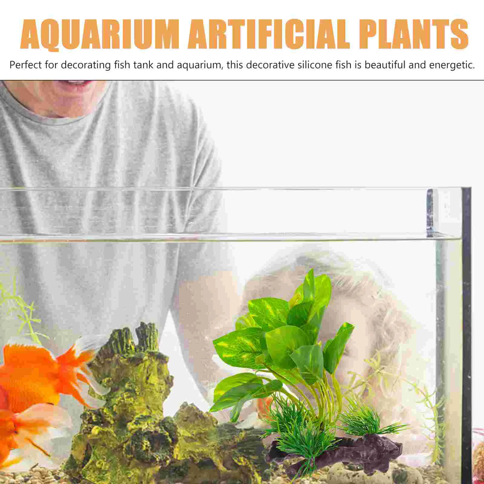 Fish Tank Artificial Plants Decoration Fake Aquarium Decorations Accessories Betta Plastic Tanktops