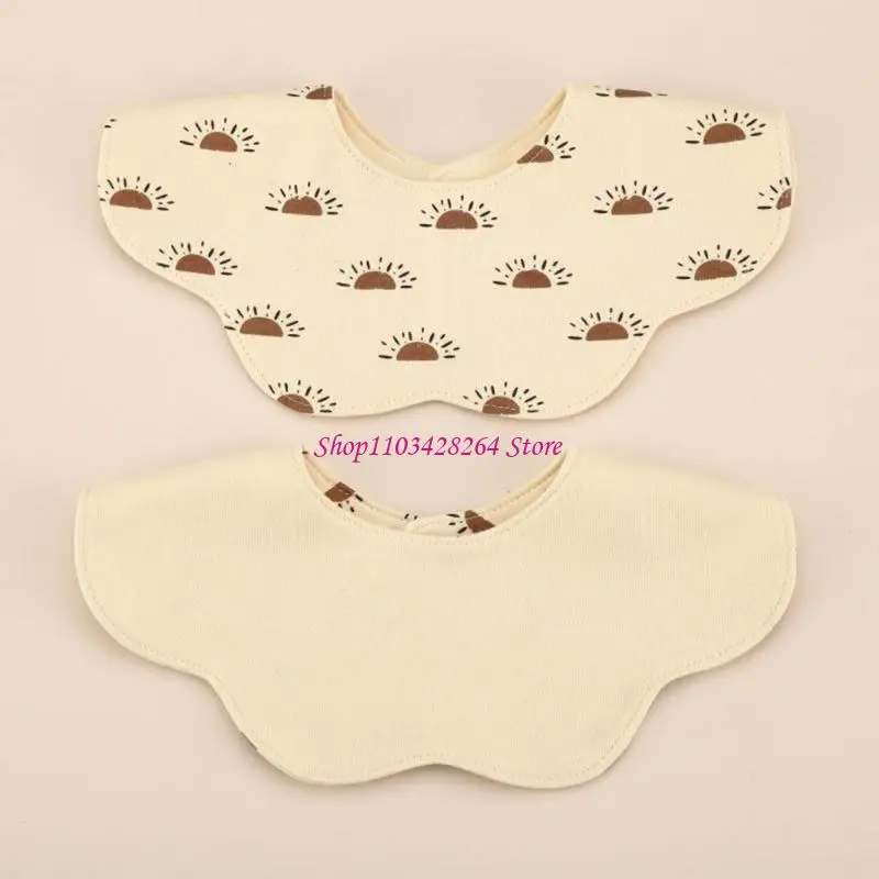 مريلة أطفال قابلة للعكس من القطن على الوجهين، مريلة بتصميم بتلات 360 درجة #5