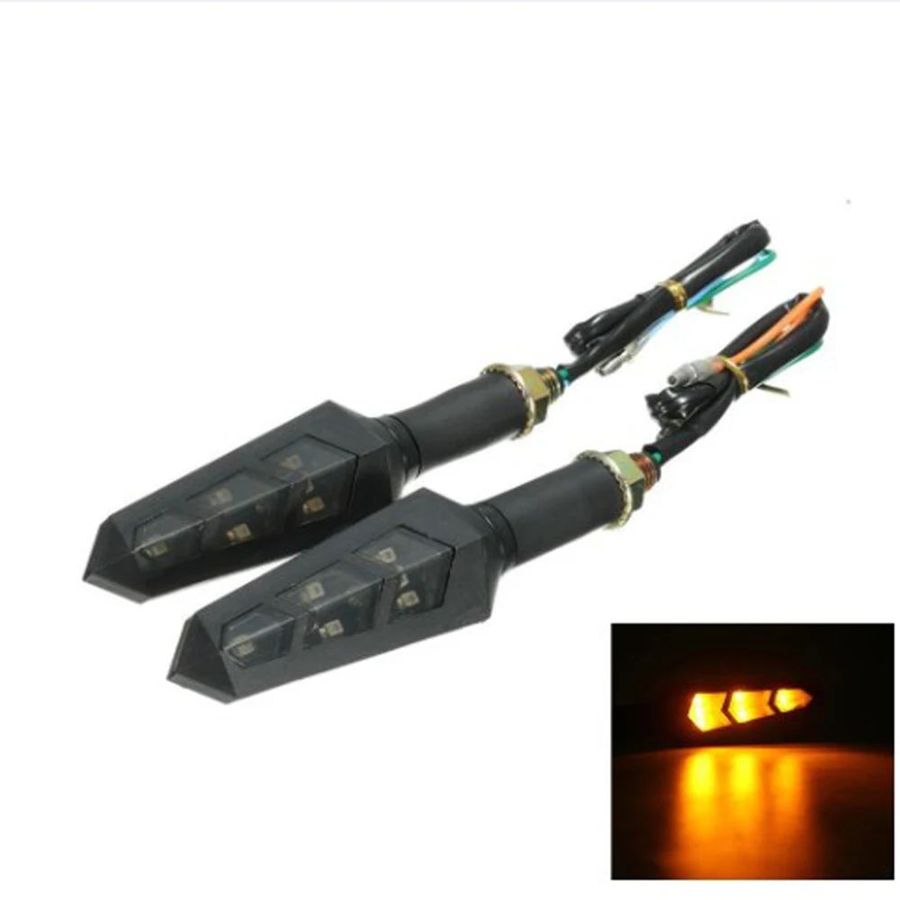 1pc 12V Motorcycle Turn Light Water Flicker Flowing LED Signal Lamp Indicators Blinkers Flexible Amber 6 LED Light Lamp