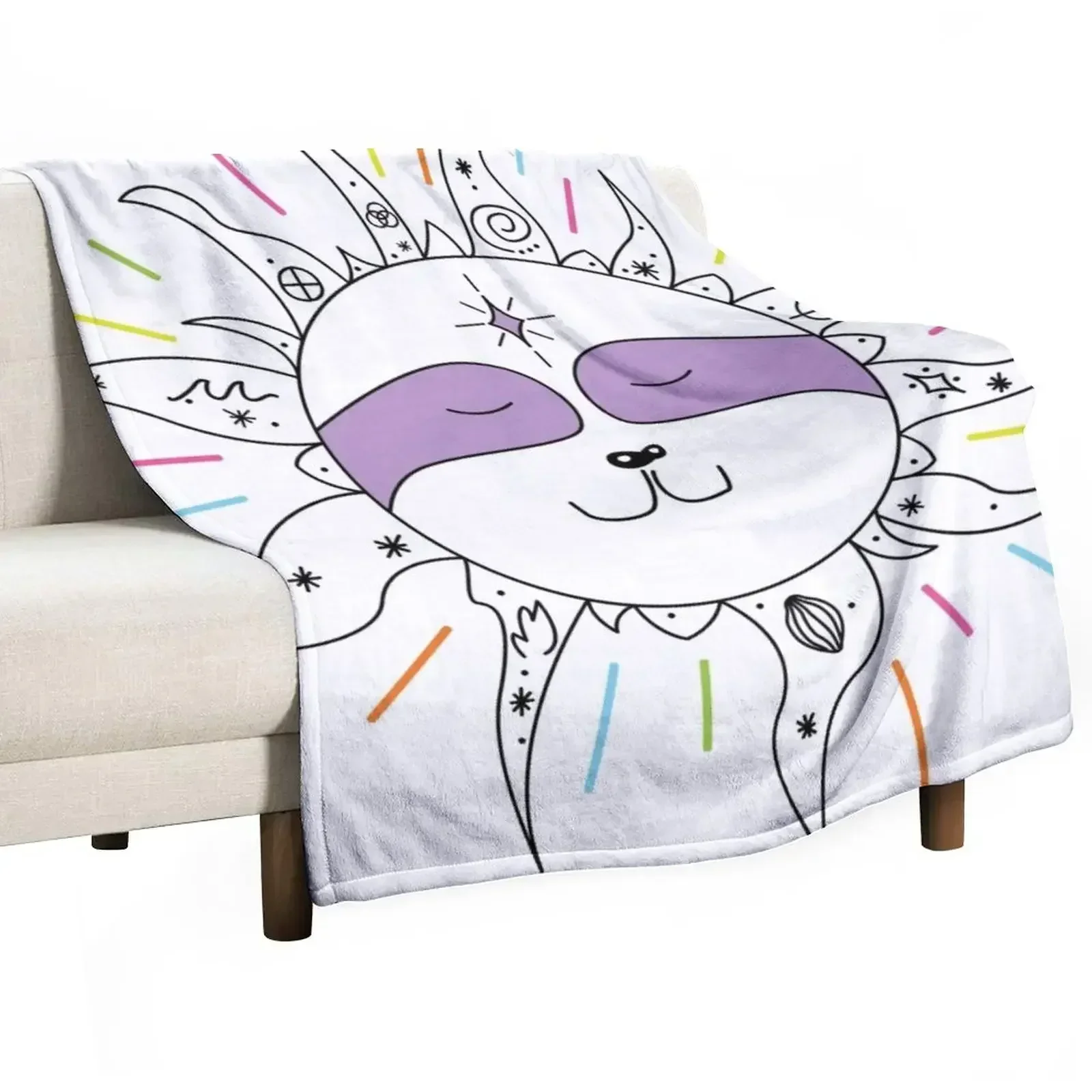 1000 Suns Cosmic Sloth Throw Blanket Flannels Stuffeds valentine gift ideas blankets and throws Thin Designers Blankets