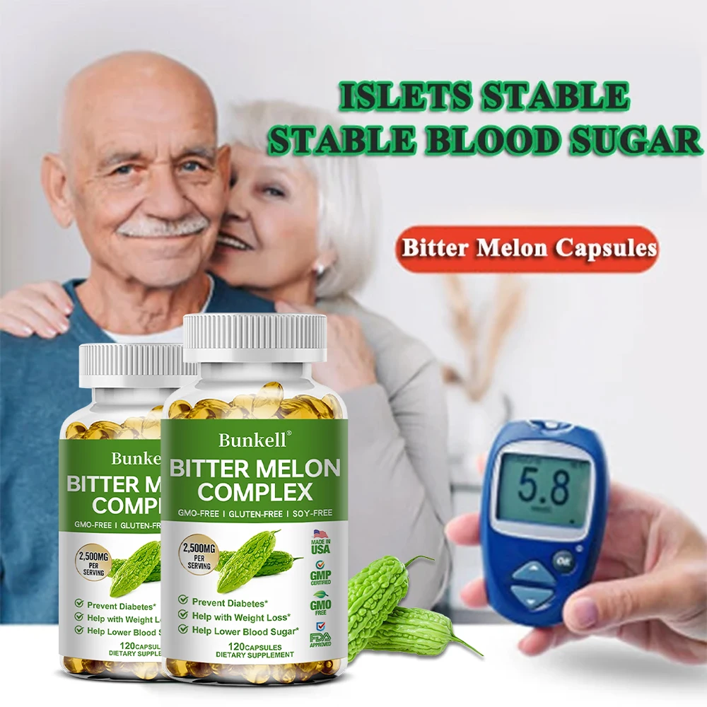 Bitter Melon Capsules Stabilizes Blood Sugar Supports Diabetes Hypertension & Cardiovascular Health Digestion Glucose Metabolism