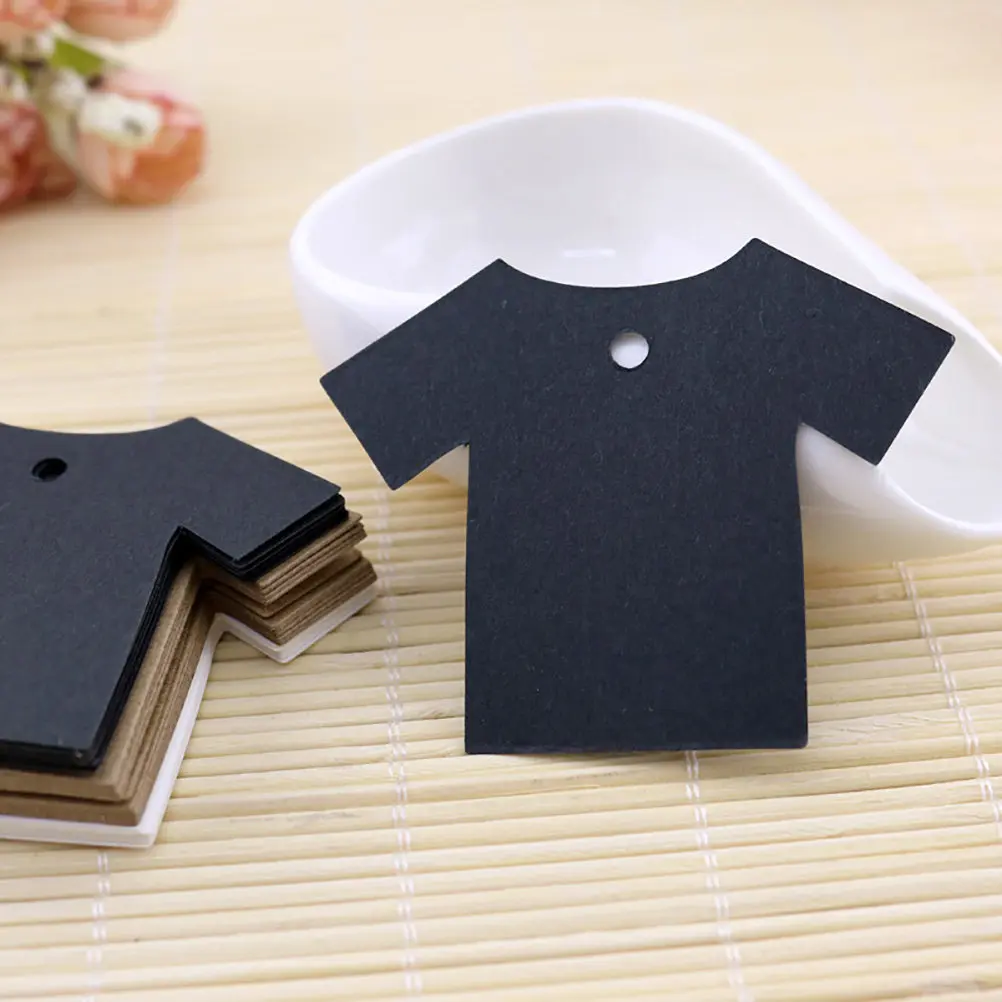 100Pcs Blank Kraft Paper Tags Pre Punched Hanging Gift Labels for Crafts Classroom Party DIY Projects