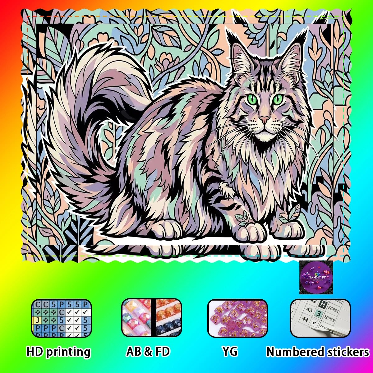 

【TAMMY Diamond Art】Наклейки с кристаллами Crystal AB и стразами FD, идеальные стразы из смолы