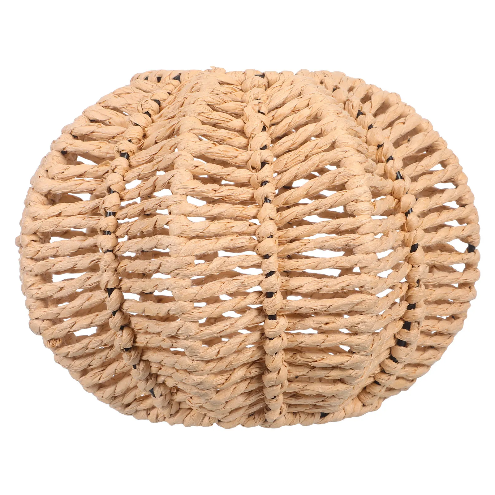 

Handwoven Pumpkin Lampshade Boho Style Pendant Light Shade 4.2cm Hole Diameter Woven Ceiling Light Cover Rustic Hanging Lamp