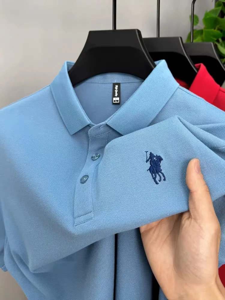 100% cotton short sleeve luxury brand embroidered men's POLO shirt summer New high-end fashion business casual Paul golf T-shirt