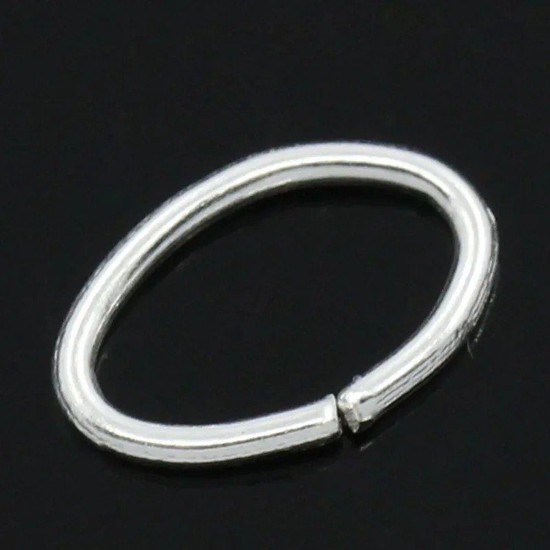 25000Pcs Silver Plated Metal Oval Open Jump Rings Jewelry DIY Findings 8x5mm(3/8