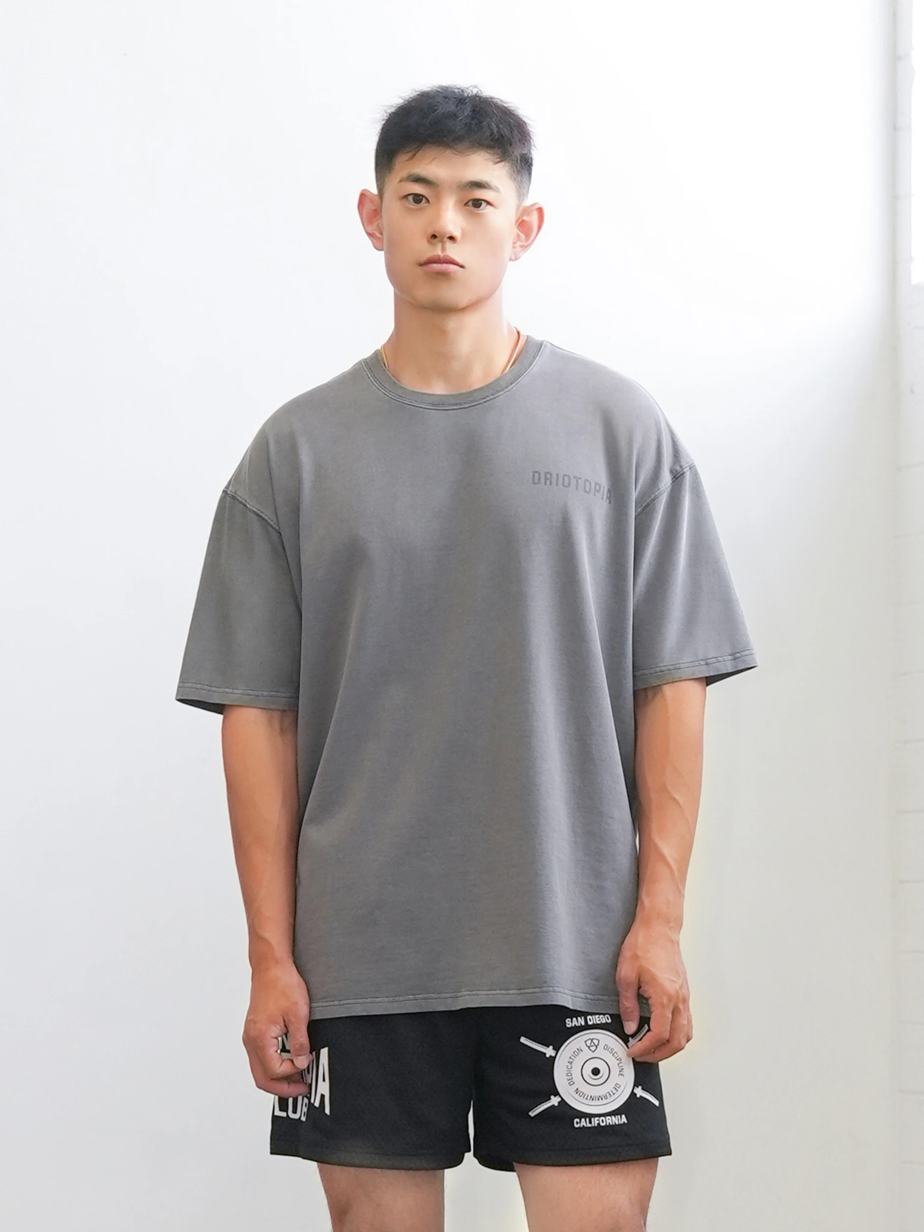 

DRIOTOPIA2024 Летняя мужская повседневная свободная спортивная футболка Waed ort Sve, дышащий винтажный круглый хлопковый топ