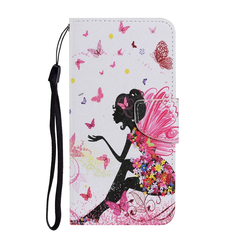 Case on For Samsung Galaxy A02 A12 A02S EU Flip Leather Stand Phone Cover Cute Butterfly Flower A022 A025 A125 Capa