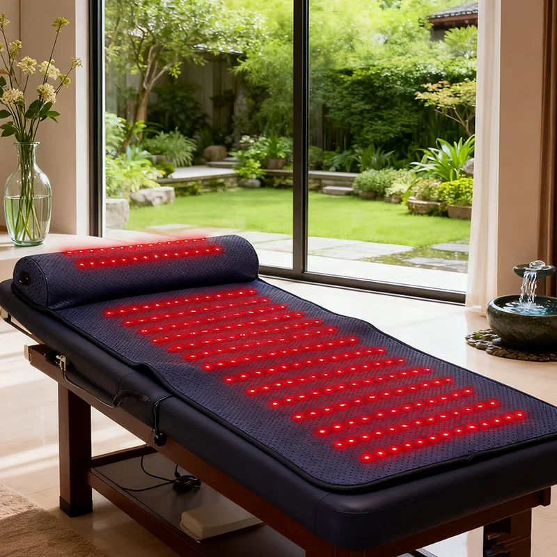 Red Light Therapy Mat with Far Heat 3 D Neck Support Professional Pain Relief Massage Mat Home Spa