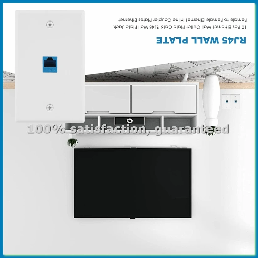 

10 штук: Настенные панели-разъемы Ethernet Cat6 RJ45 (гнездо-гнездо), соединительные пластины Ethernet-ABWO