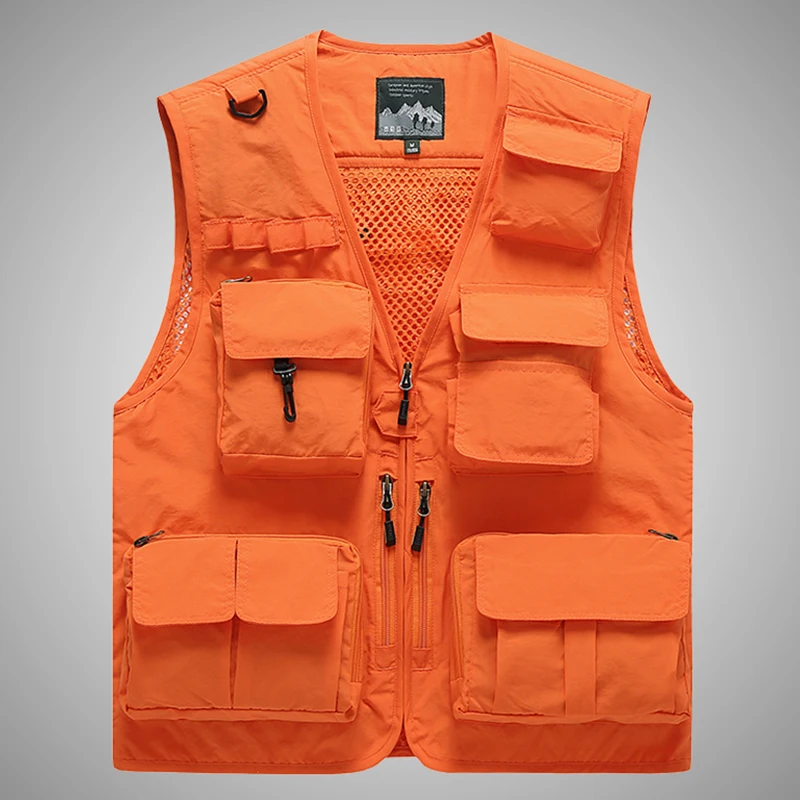 7XL 14 Pockets Summer New Men US Tactical Hiking Fishing Vest Man Photographer Waistcoat Mesh Cargo Sleeveless Jacket Tool Vest