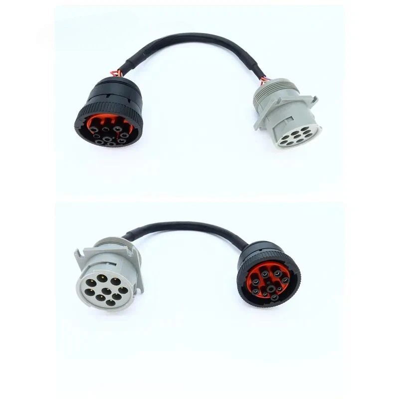 Commercial Vehicle Type 1 J1939 to 9Pin Adapter Cable, Heavy Truck Excavator Diagnostic Connection Cable