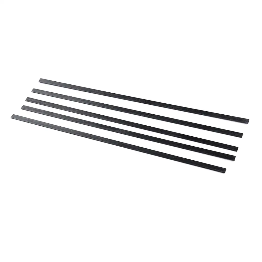 2/5/10pcs Carbon Fiber Strips Flat Bars Airplane DIY Accessory 5mm x 1mm x 200mm Part Accessory