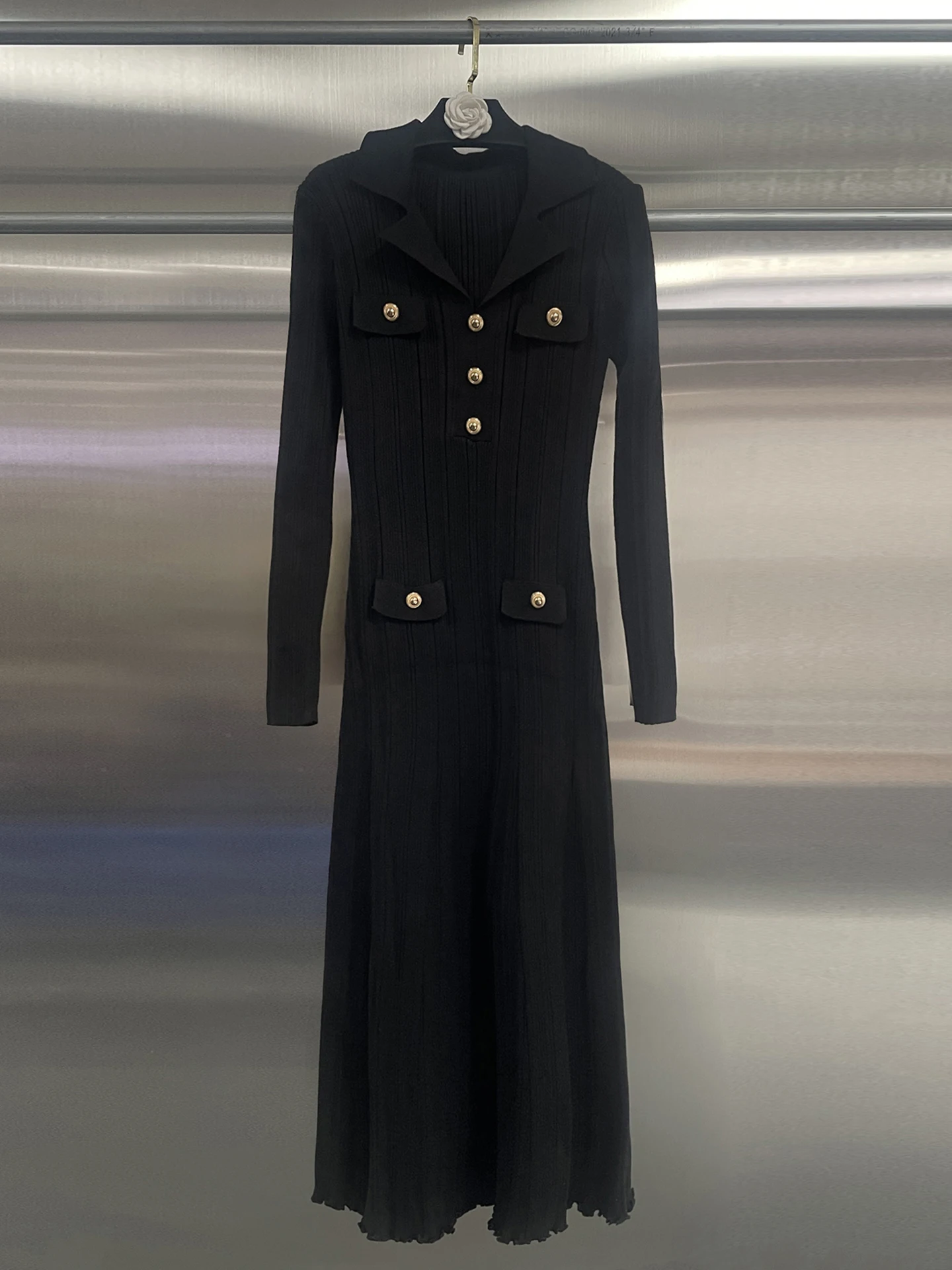 Neue Ankunft Frauen Sexy Langarm Tasten Gestrickte Maxi Kleid Mode Geburtstag Promi Party Kleid Stretchy Cocktail Kleider