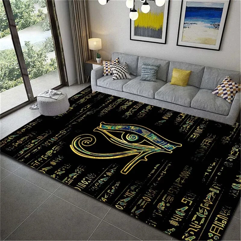 

Ancient Egypt Carpet God Egyptian Cat Anubis Carpets for Living Room Bedroom Rug Anti-slip Floor Mats Household Area Mat Decor