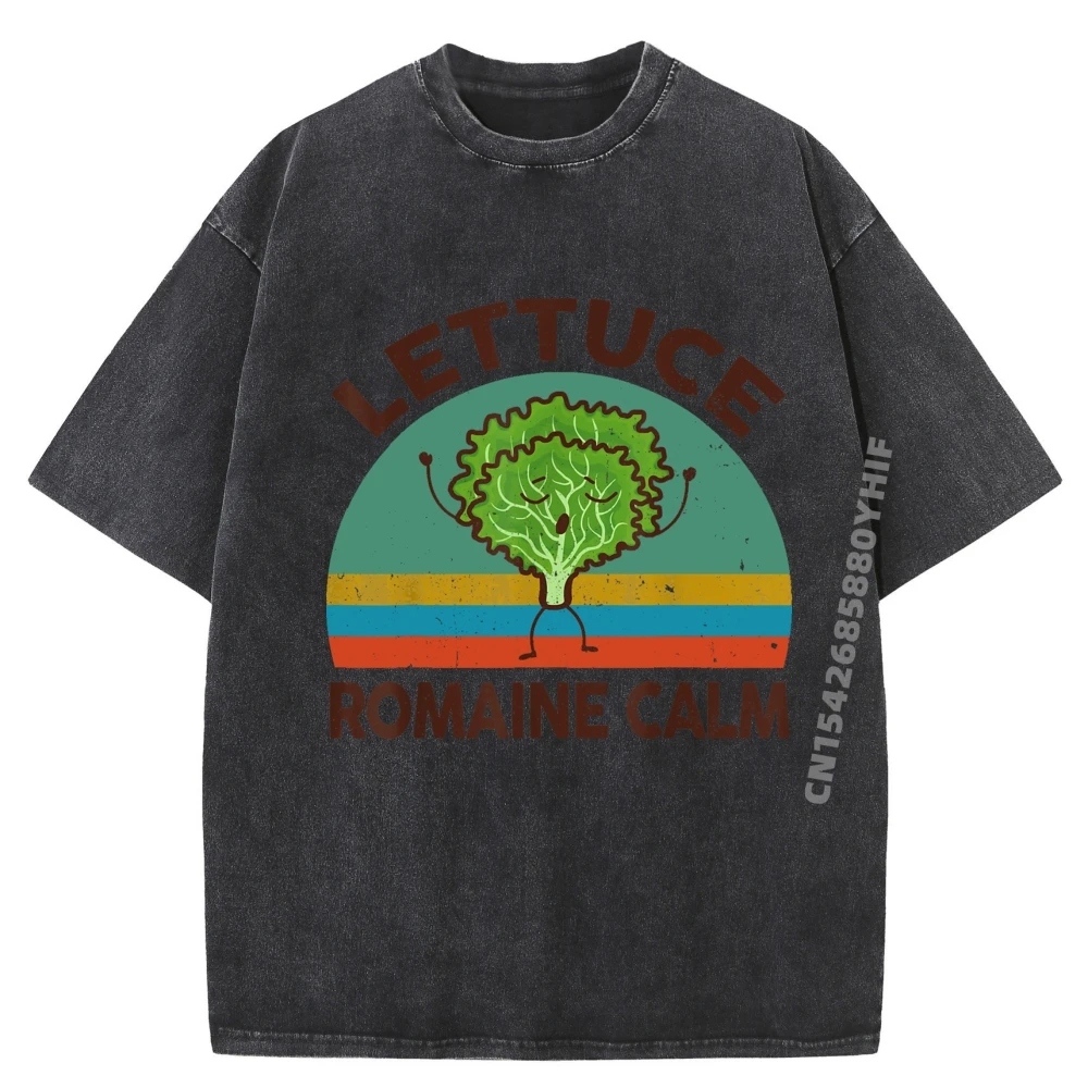 

Vegan Shirt Lettuce Romaine Calm Tops & Tees Classic Streetwear T-shirts Men Casual Luxury Mens Retro Washed T Shirts