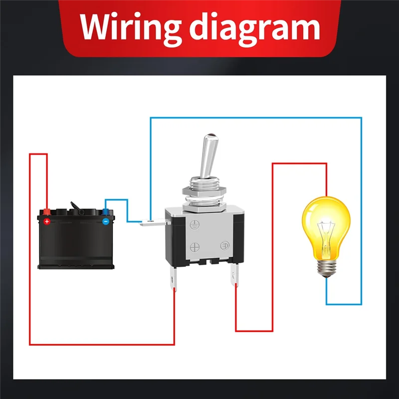 

ABUF-Toggle Switch 12V DC 20A Lighted Toggle Switch 3 Pin ON/Off SPST LED Illuminated With Mounting Panel