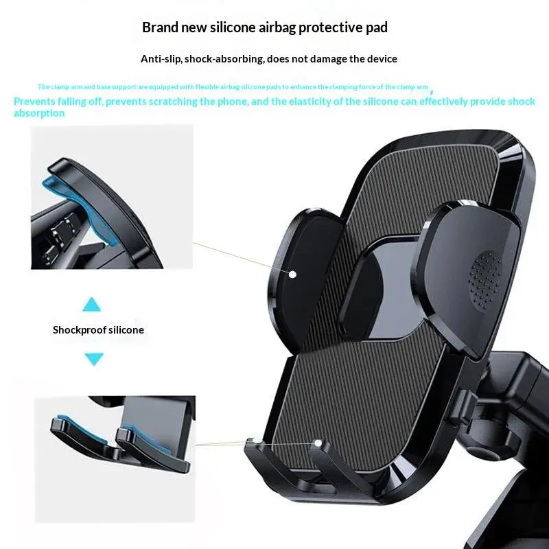 Universelle Auto-Handyhalterung mit 360-Grad-Drehung und Silikonpad für Armaturenbrett und Windschutzscheibe im Pendelverkehr – Detail 9