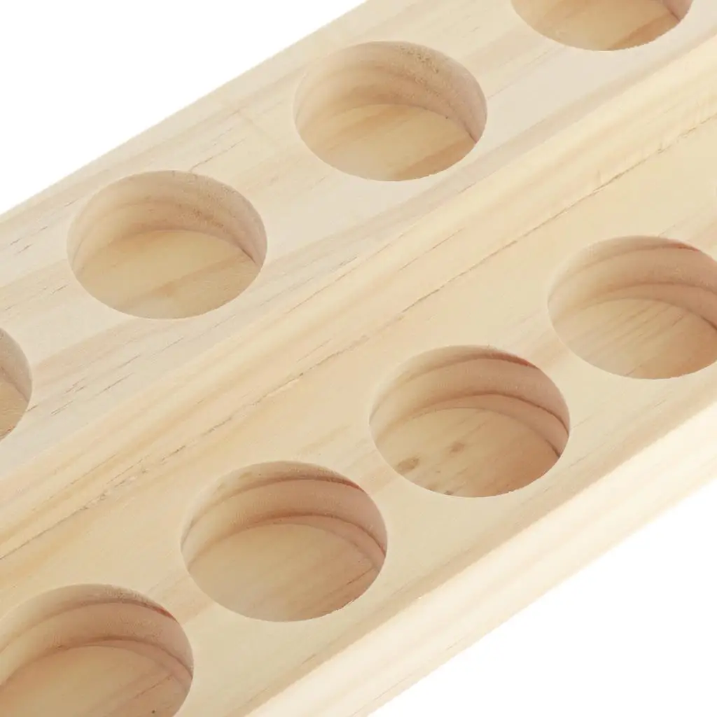 2 Layers 9 Slots Wooden Essential Oil Bottles Holder Display Rack Storage Case Organizer Tray