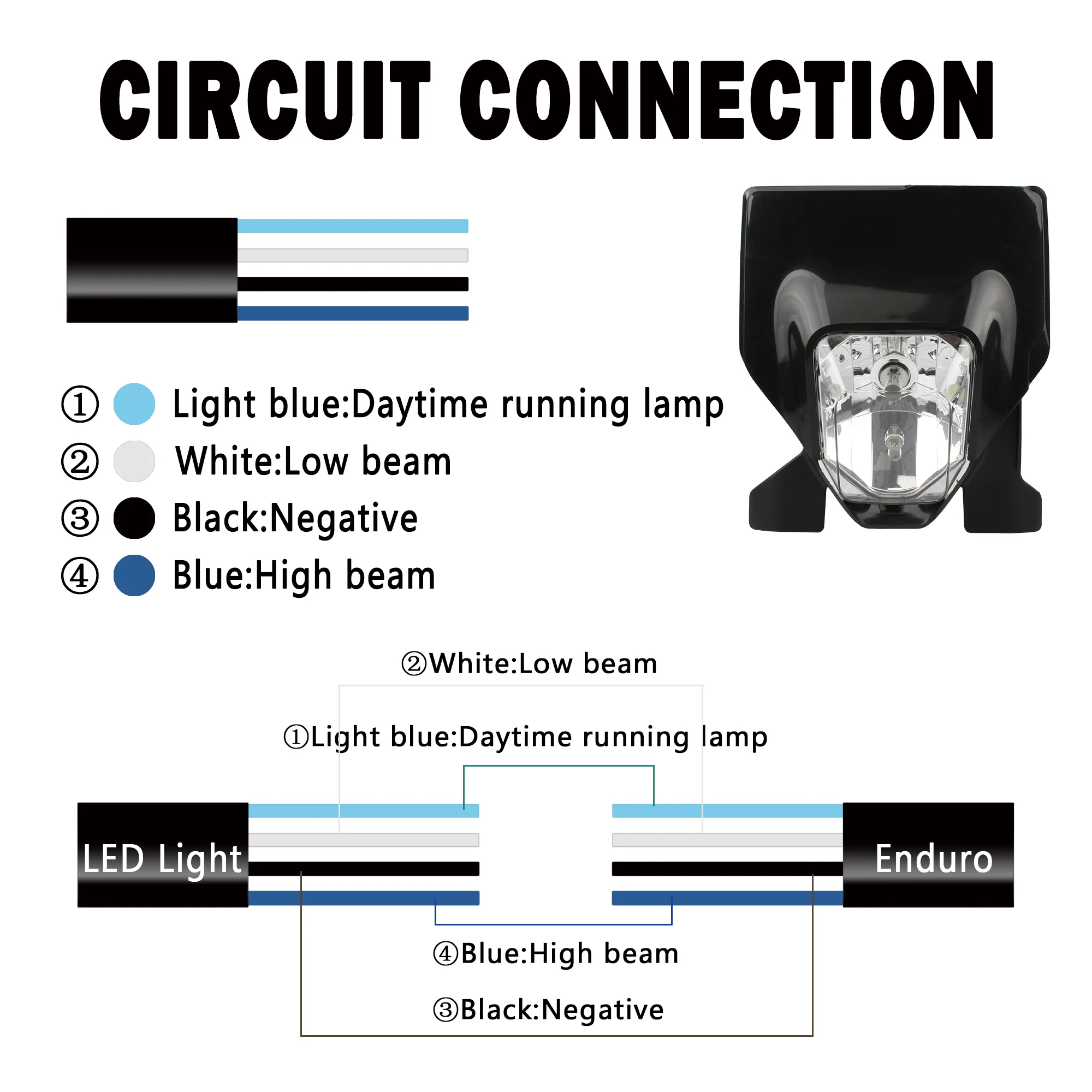 Enduro For Husqvarna Motorcycle Halogen Headlight TE 250i TE300i FE250 FC450 Headlamp Motocross Dirt Pit Bike Accessories