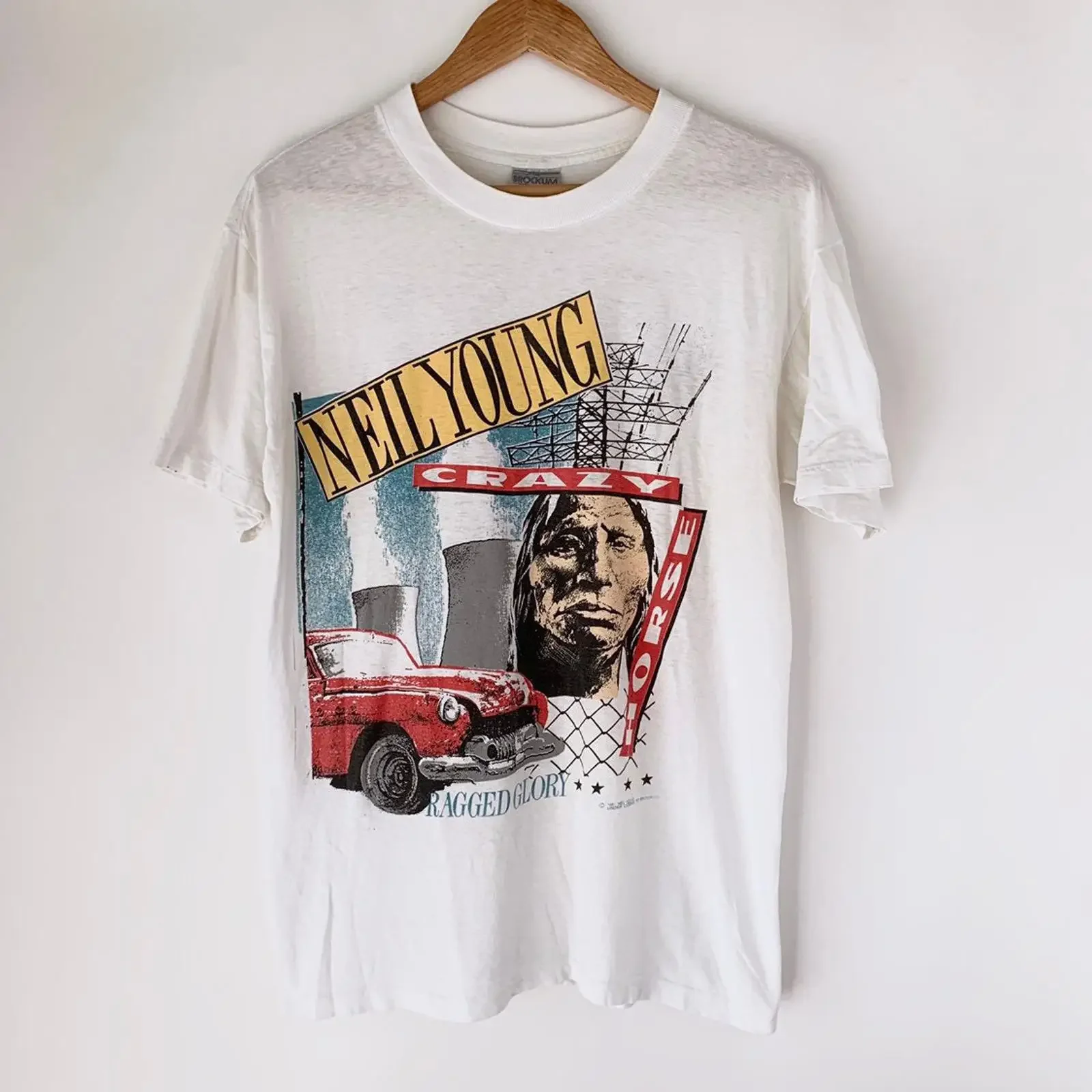 1991 Neil Young Ragged Glory Vintage Tour Band T Shirt 90s 1990s RARE vintage Washed Versatile Top For Everyday Wear