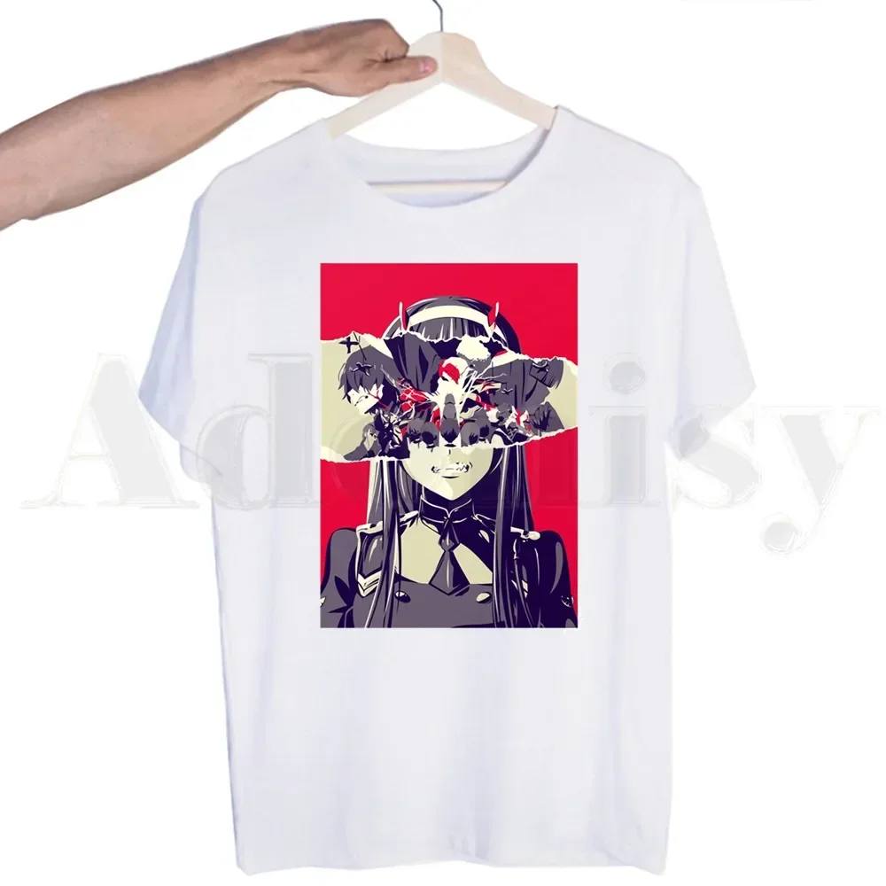 Zero TWO Darling In The Franxx Anime 02 Harajuku Short sleeves T-shirt Men Print T shirt Men Tops Tees Men\'s T-shirt