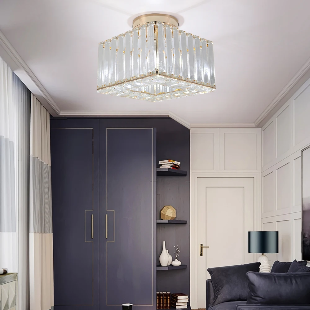 Led Pendant Light Modern Crystal Chandelier Kitchen Island Ceiling Lamp Dining Table Lustre Aisle Home Decor Corridor Fixture