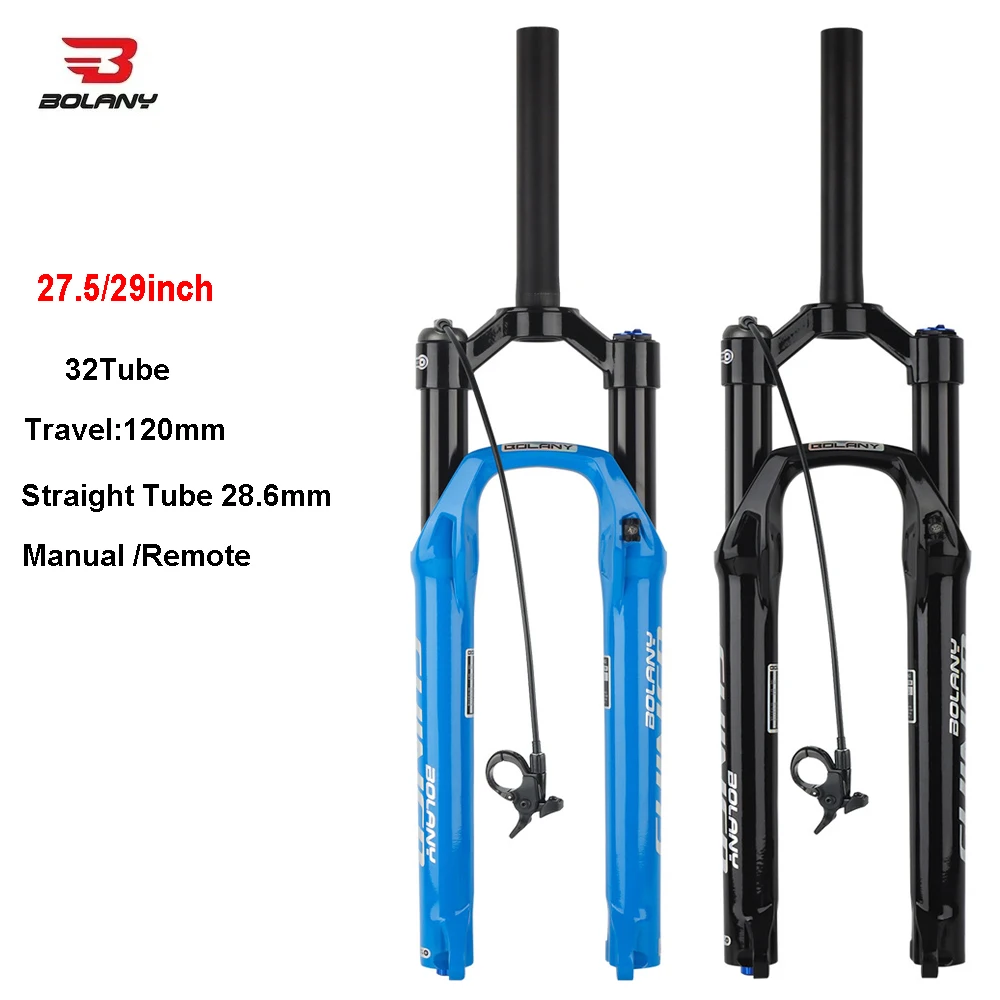 

BOLANY MTB Air Fork 27.5 29Inch Air Oil Suspension 9x100mm Quick Release120mm Travel Damping Adjustable