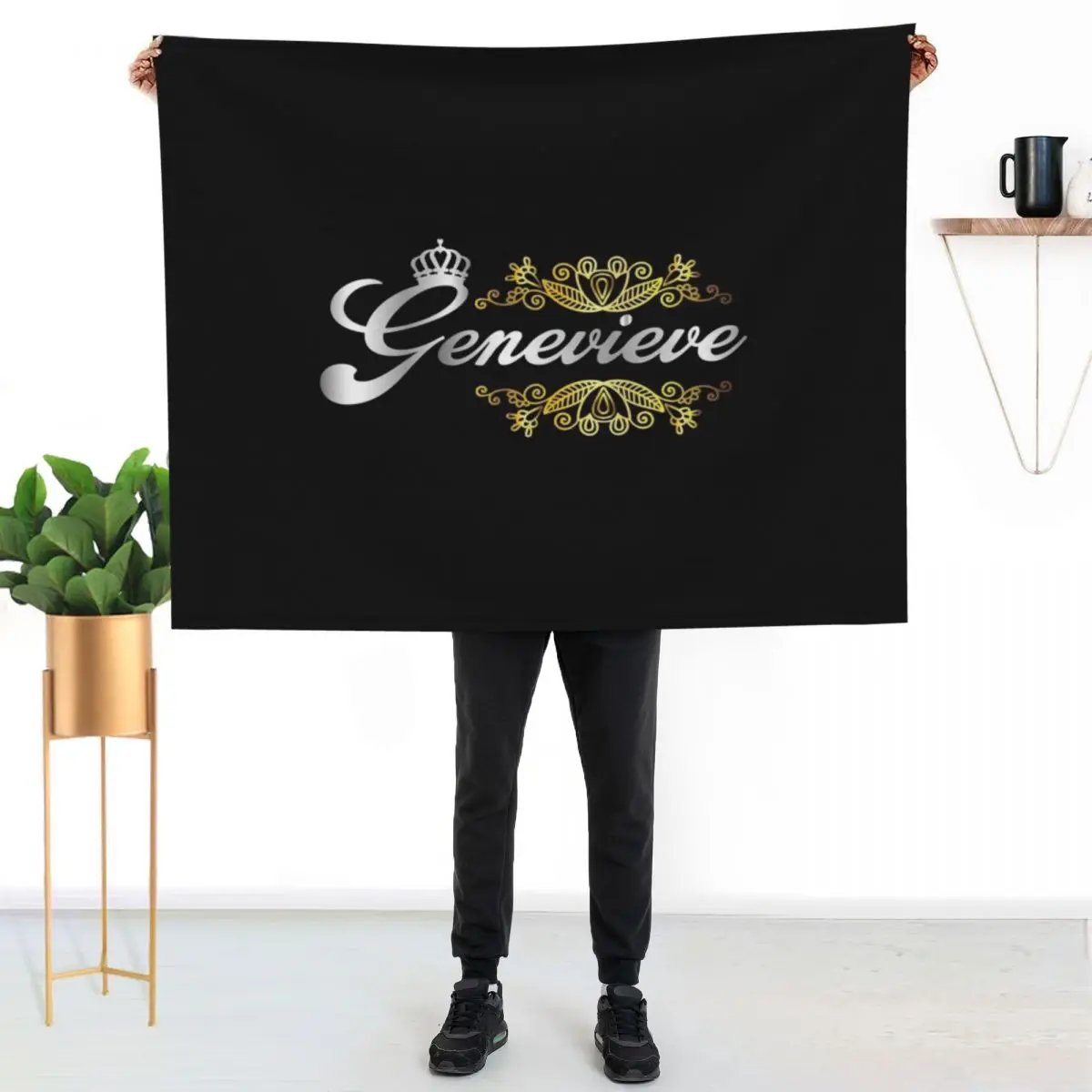 Genevieve name design - Genevieve- i'm Genevieve,gift for Genevieve- Happy birth day Genevieve, female name design Throw Blanket
