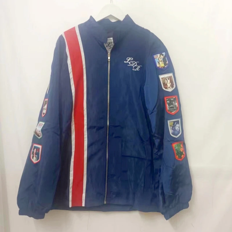 LDR-Chaqueta de carreras con parche bordado para hombre y mujer, ropa conmemorativa, azul marino, 2024