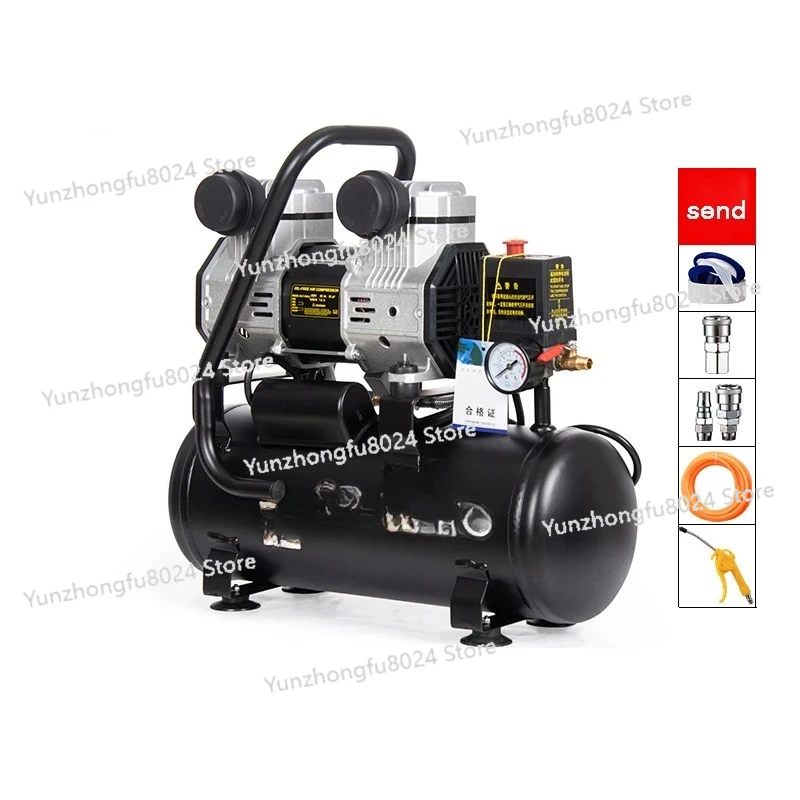 

220V Small Air Compressor Oil-free Silent Air Pump High Pressure Industrial Air Compressor Portable Woodworking