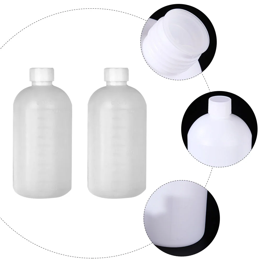 2 Pcs Reagent Bottle Chemical Storage Liquid Sealing Solid Sample Medicine Vial High Grade Hdpe Polyethylene Plastic 500ml