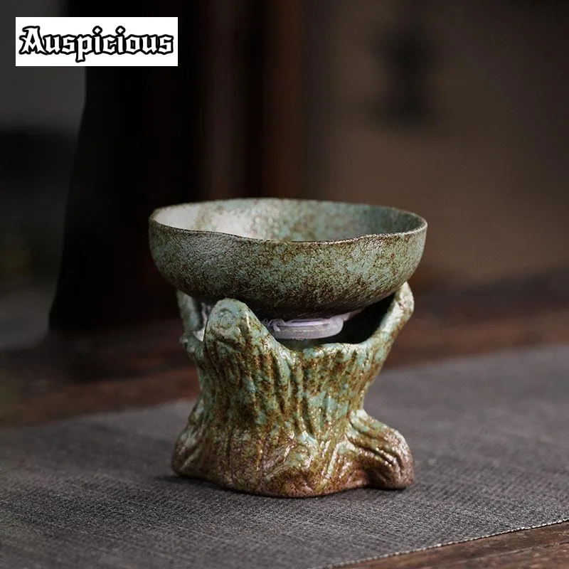 Japanese Coarse Pottery Retro Tea Infusor Boutique Stoneware Tea Strainer Household Tea Maker Tea Filter Teaware Decoration
