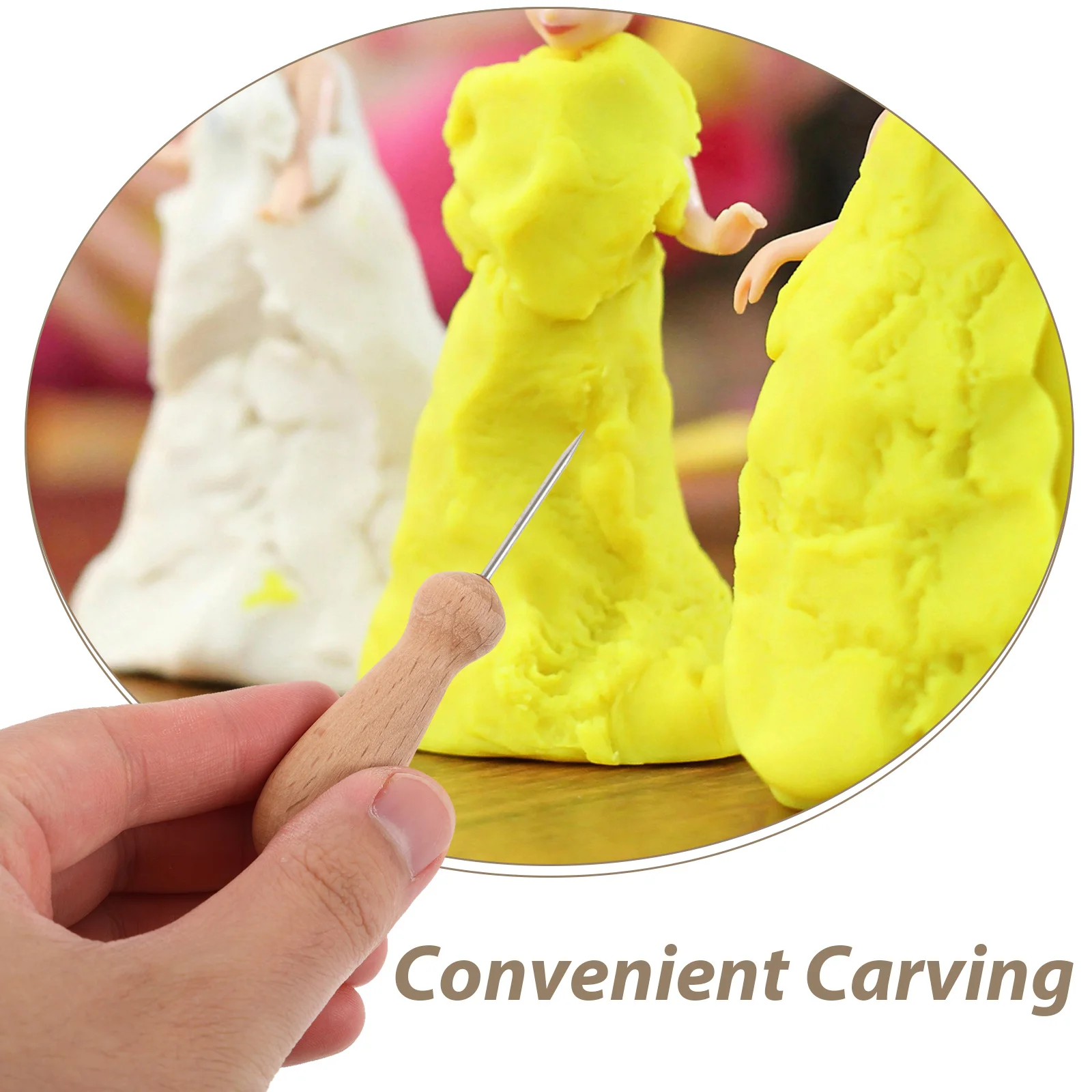 

Керамический инструмент с ручкой из бука, шило для резьбы по глине, полимерные принадлежности для рукоделия, скульптура, резьба, элегантный дизайн, точный контроль, уменьшает усталость